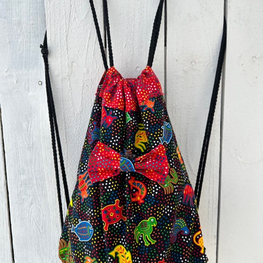 Drawstring Backpack Aboriginal Art Exotic Lizards… - image 2